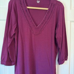 ANA Size XL V Neck Maroon Top Worn Once